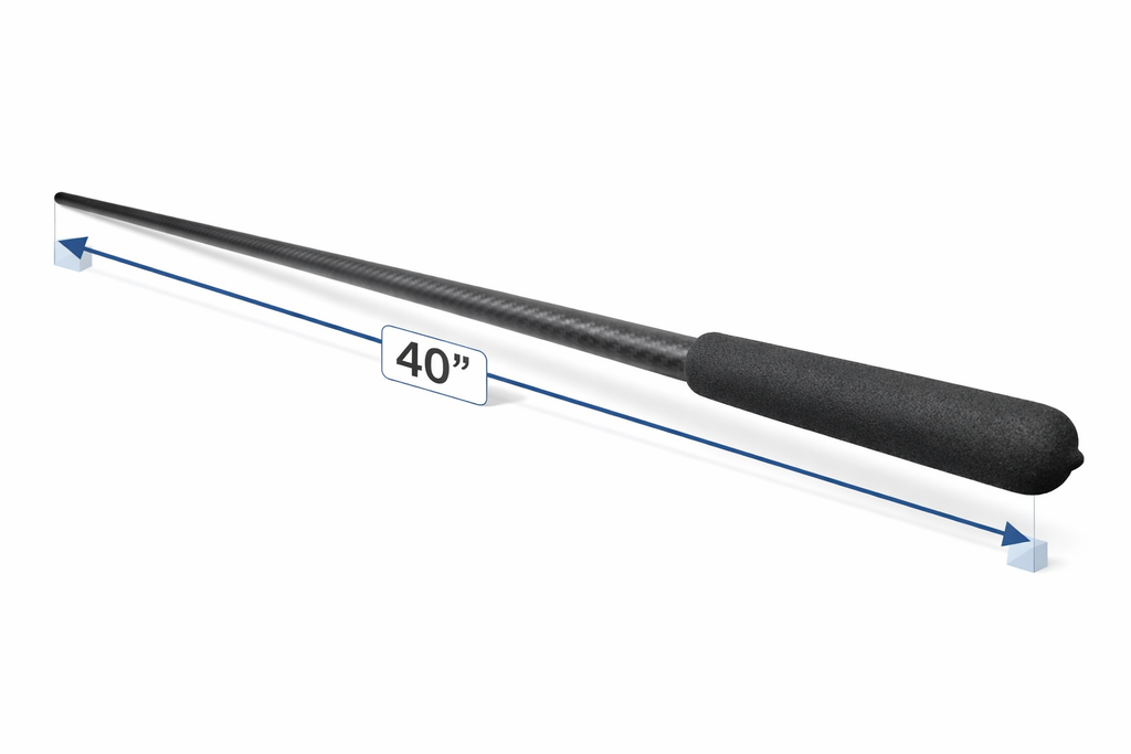 Extended reach 40" long carbon fiber handle